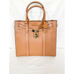 NWT MICHAEL Michael Kors Nouveau Hamilton Large North South Leather Tote Bag